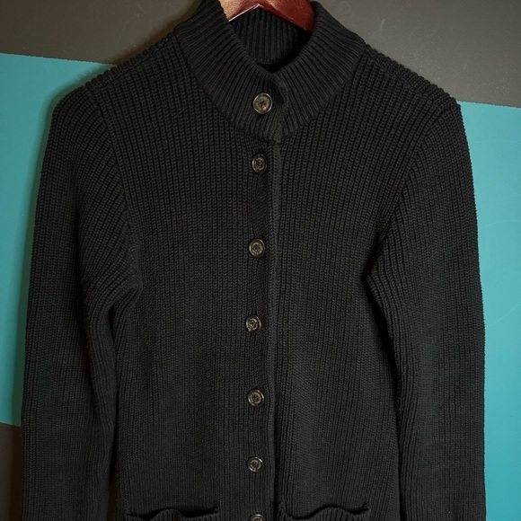 RALPH LAUREN CHUNKY STRIPED SWEATER CARDIGAN DUSTER COAT MEDIUM - Picture 2 of 8